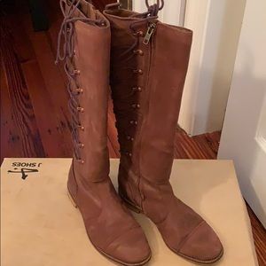 J shoes brown leather boot